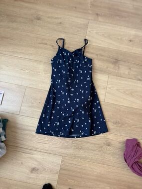 abercrombie kids Navy Floral Spaghetti-Strap Dress